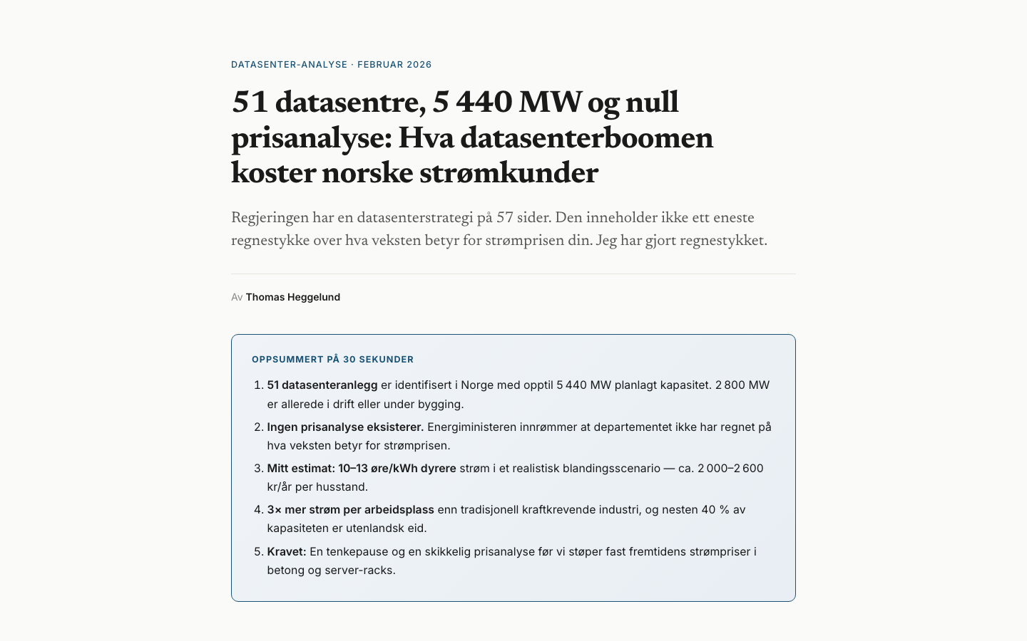 Norwegian datacenter dashboard